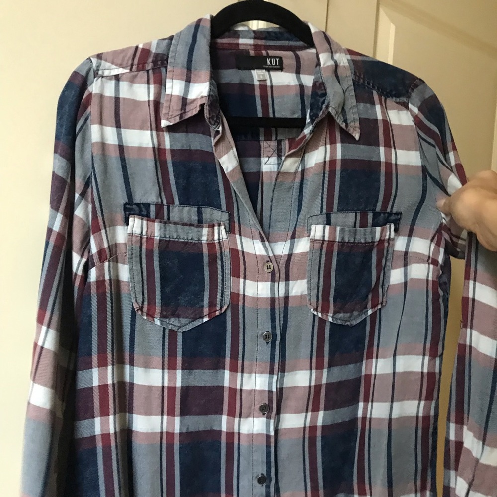 EUC Kut from the Kloth plaid button down shirt - Picture 3 of 7